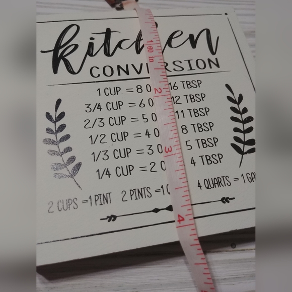 Farmhouse Decor For Tier Tray Kitchen Measurement Conversion Sign & Utensils NEW - Picture 9 of 9